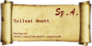 Szilvai Anett névjegykártya