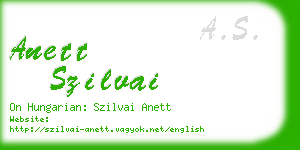 anett szilvai business card